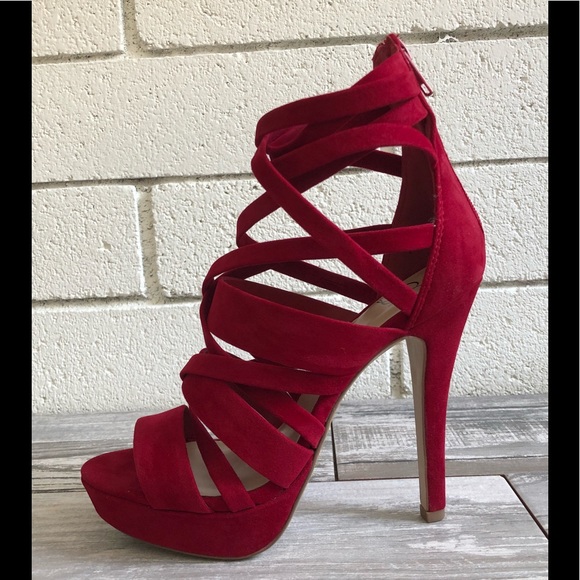 Sexy Red Strappy platform high heel - Picture 2 of 8